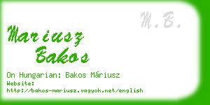 mariusz bakos business card